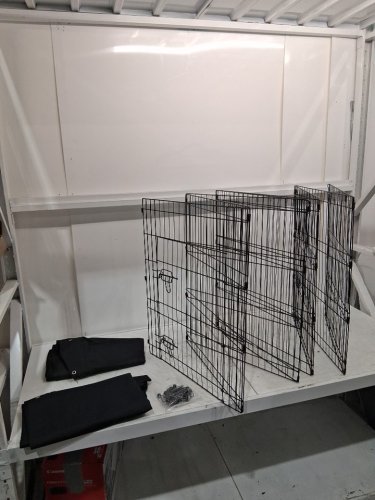 8 panel foldable indoor & outdoor dog playpen with 24" top cover and bottom pad - black, (model: BSL6161-3) image 3