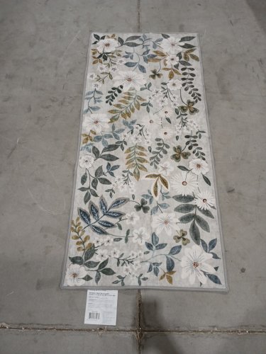 WASH LUXE MACHINE WASHABLE RUNNER RUG WITH FLORAL PATTERN - 27" x 60" - BEIGE/BLUE (MODEL: TNC-33236) image 3