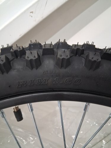 fockety Front Wheel Rim Tire Assembly - disc brake - for pit/ dirtbikes - 19'' image 2