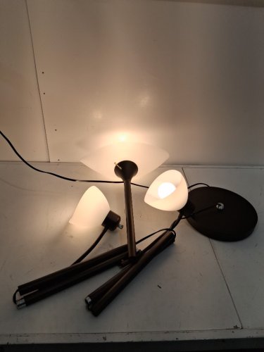 Luvkczc torchiere 3 -lights floor lamp with 8W Adjustable Reading Lamp, Free Adjustable Cage Heads, Independent Control - 72" - black image 2