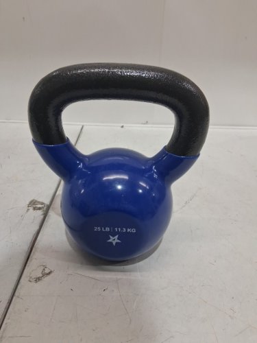 YES4ALL Vinyl Coated Kettlebell Weight - 25LBS - BLUE image 2