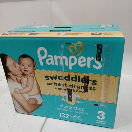 132PK PAMPERS SWADDLERS DIAPERS - SIZE 3 (13LB - 26LB) image 2