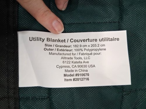 Kilimanjaro non-woven Utility Blanket - 72" x 80" - green/black (model: 2012716) image 5