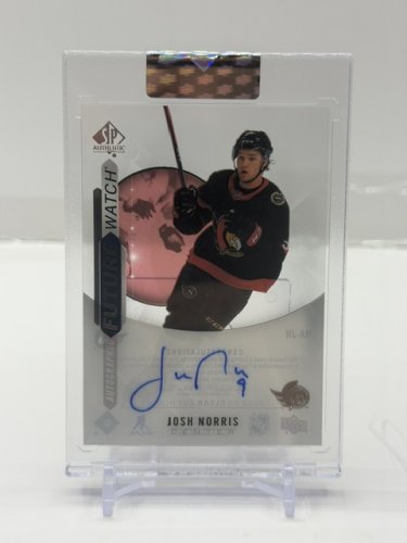 2022-23 UPPER DECK CLEAR CUT SP AUTHENTIC SIGNED JOSH NORRIS HOCKEY CARD # RA-JN image 3