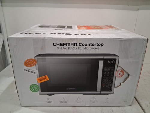 CHEFMAN 10 power levels eco mode child safety lock countertop microwave - 1000W - 1.1 cu.ft - stainless steel - (MODEL:RJ55-SS-11-CK-CA) image 2