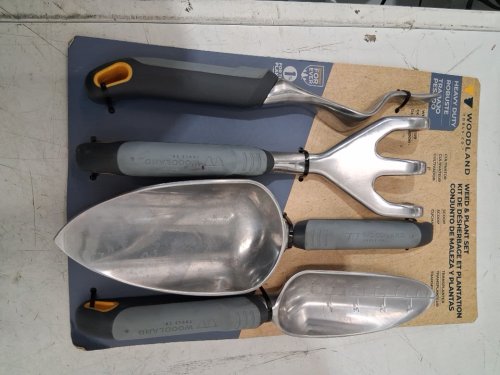 4PC Woodland Tools Co. Weed & Plant Gardening Tool Set - SILVER/GREY (MODEL: 1997588) image 2