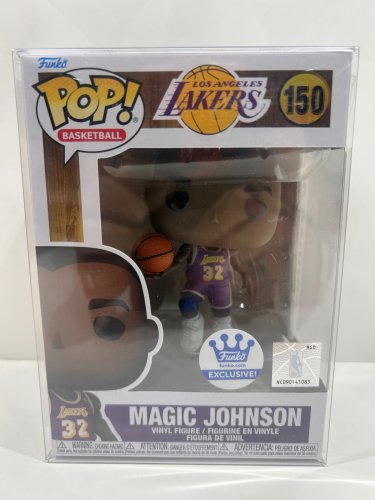Funko pop! **funko exclusive** basketball: Los Angeles lakers - magic Johnson vinyl figure (#150) **plastic protector cover** image 2