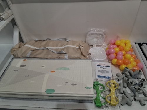 Zeebaba XL Safety Playpen WITH MAT AND BALLS For Babies And Toddlers - 71" x  59" - BEIGE (model: playpen-01) image 4