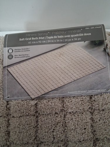 Mineral Spring Plush Grid Bath Mat - 2FT x 3FT - tan/beige (MODEL: 1796299) image 3