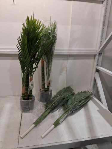 2pc Keeplush Tall Triple Golden Cane Palm Artificial Tree - 4ft - green (model: JZL-4-2-new) image 3