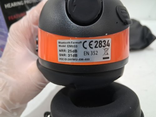Prohear Bluetooth Radio Hearing Protection Headphones - 31SNR Noise Reduction / 50 Hour Battery - Black / Orange (Model:  Em033) image 5