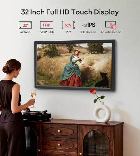 Frameo Extra Large Digital Picture Frame WITH 1080 FHD IPS Touch Screen - 32" - BLACK (MODEL: 320K) image 3
