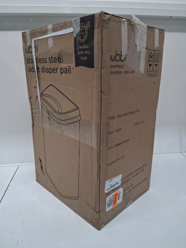 Ubbi stainless steel Adult Diaper Pail with Odor Locking, works with any bags - 13GAL - WHITE (MODEL:10800) image 2