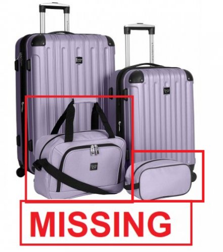 2PC TRAVELERS CLUB MIDTOWN SPINNER LUGGAGE SET WITH CARRY-ON- 20" SPINNER, BOARDING TOTE AND TOILETRY BAG - LILAC (MODEL:T-55504-520) image 2