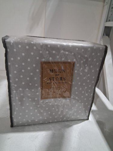 3pc Moon and Stars Collection flannel sheet set - twin -polkadot /grey/white image 2
