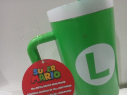 Nintendo Super Mario Luigi Metal Tumbler with Straw - 40oz - Green image 4