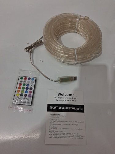 fagigy outdoor colour changing rope lights - 49.2ft - multicolour (Model : PWTH014A) image 2