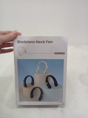 ajgvq bladeless rechargeable neck fan - 3 modes - 4000mAh -  white/gold - (model: a226) image 2