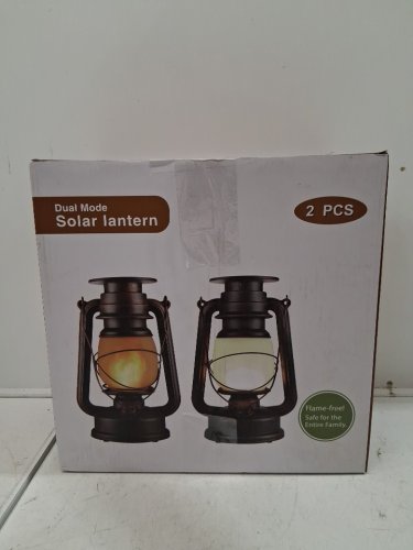 DUAL MODE OUTDOOR LED SOLAR LANTERN - 14.37"X5.31" - BROWN (MODEL : T00014) image 5