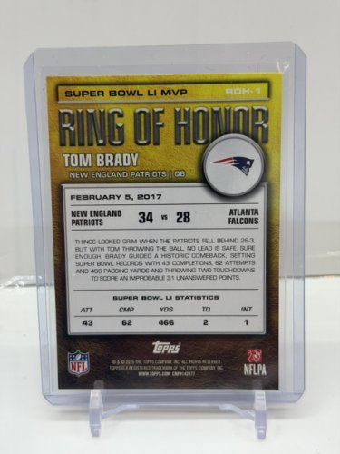 TOM BRADY - 2026 TOPPS RING OF HONOR SUPER BOWL LI MVP CARD image 2