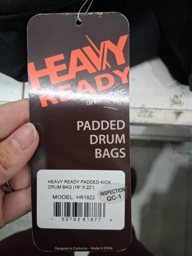 Protec heavy ready padded snare bag - 18" x 22" - black (model:hr1822) image 2