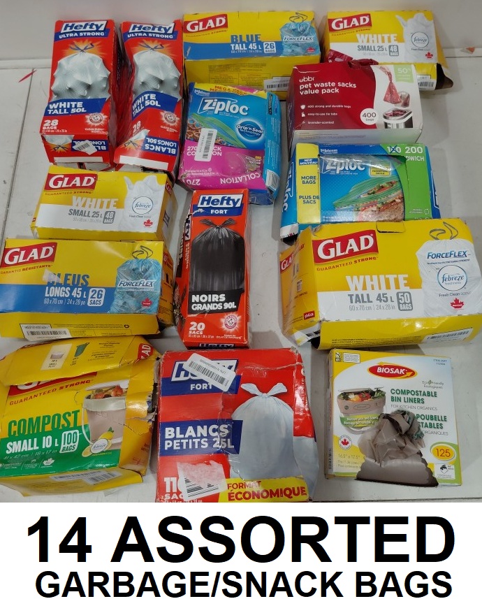 14 ASSORTED GARBAGE/SNACK BAGS - VAR… | King of the North Auction
