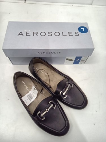WOMEN'S AEROSOLES BUCKLE SLIP ON Loafer FLATS - 7 - BLACK (STYLE: 1863914) image 3