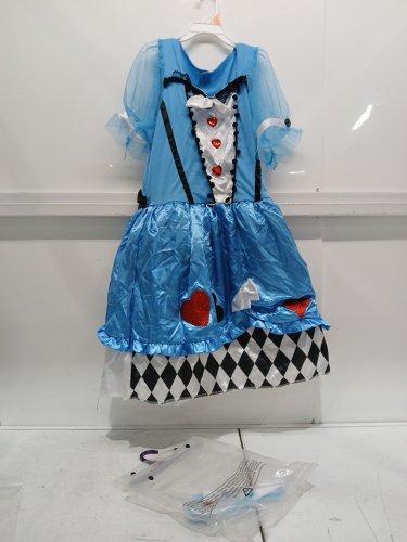 3PC WOMEN'S BLUE BELLE OF WONDERLAND COSTUME - LARGE (12-14) - BLUE image 2