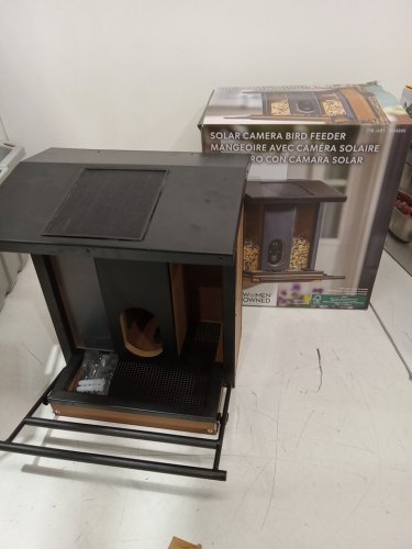 EVERGREEN SMART SOLAR CAMERA BIRD FEEDER - BLACK/NATURAL WOOD (MODEL: 1934060) image 2