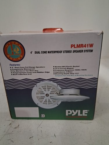 PYLE DUAL CONE WATERPROOF STEREO SPEAKER SYSTEM SET - 4''/100W - BLACK (MODEL: PLMR41B) image 2
