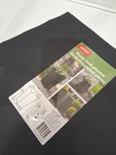 Keter Stone-look Tapered Planter - 22.5" - black (MODEL: 1992432) image 3