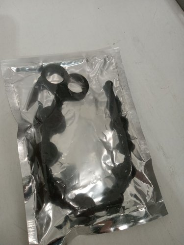 Silicone Anal Beads with Safe Pull Ring - Black image 2