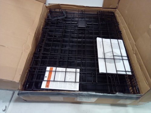 Amazon Basics Foldable Dog Metal Crate Double Door - 24" - black (model: 9001N-24B) image 3