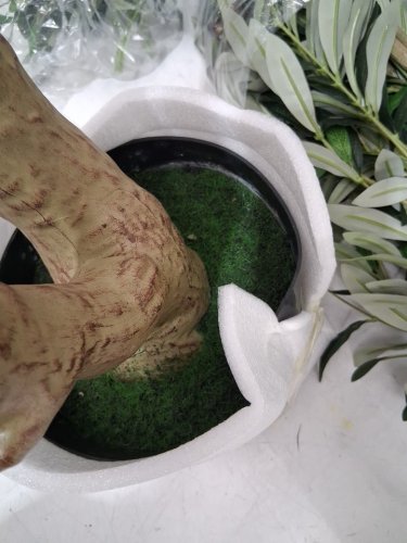 Tall Faux Ficus Plant with Pot - Green/Black (Model: fh-rs180) image 6