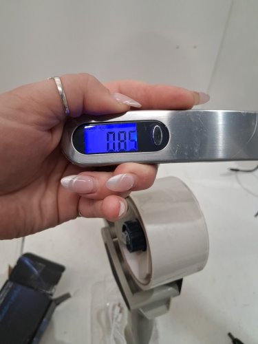 one-touch digital luggage scale - 110lbs capacity - white/stainless steel image 2