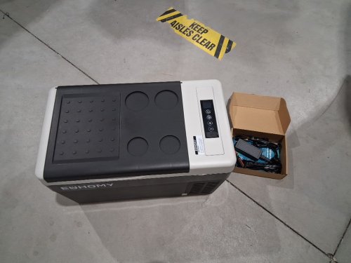 EUHOMY PORTABLE CAR REFRIGERATOR WITH APP CONTROL - 25L - 12V - FROM -4° TO 68°F - BLACK/GREY (MODEL: CFC-18 / CF004-18BL-CAEH) image 3