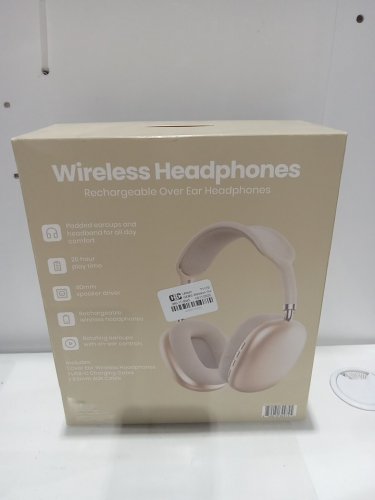 GEMS wireless rechargeable over ear headphones with 3.5mm aux - champagne (model: 080-17-0045) image 3