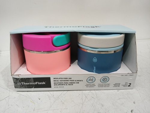 2pk thermoflask insulated food jars - 20oz - pink/blue (model: 1759351) image 2