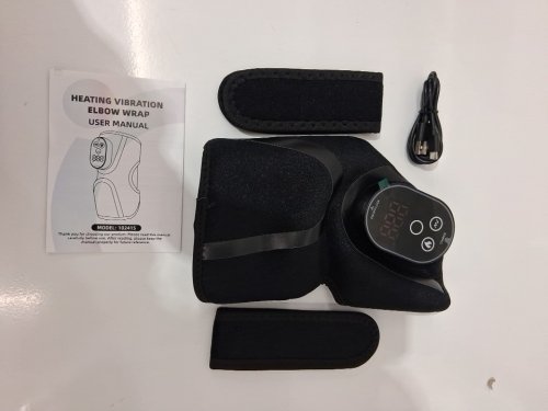 cordless heated massaging elbow wrap - one size fits most - black (model : 102415) image 2