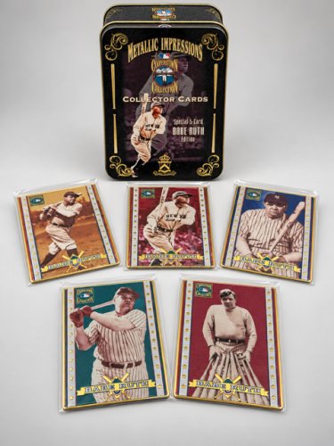 Metallic Impressions Babe Ruth Cooperstown Collection Collector Cards, Special 5-Card Deck image 2