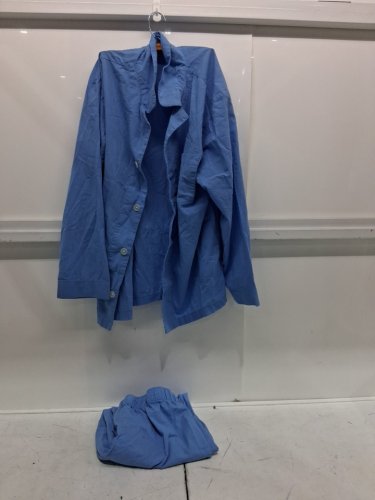 Fruit of The Loom Mens Long Sleeve Broadcloth Pajama Set - LARGE - BLUE (MODEL:123187) image 3