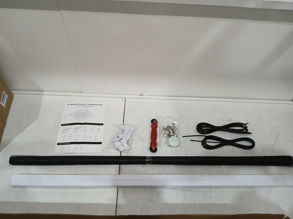 FLYZZZ SCREEN DOOR REPAIR KIT & WINDOW SCREEN REPLACEMENT SET - 48" X 48" - BLACK image 3