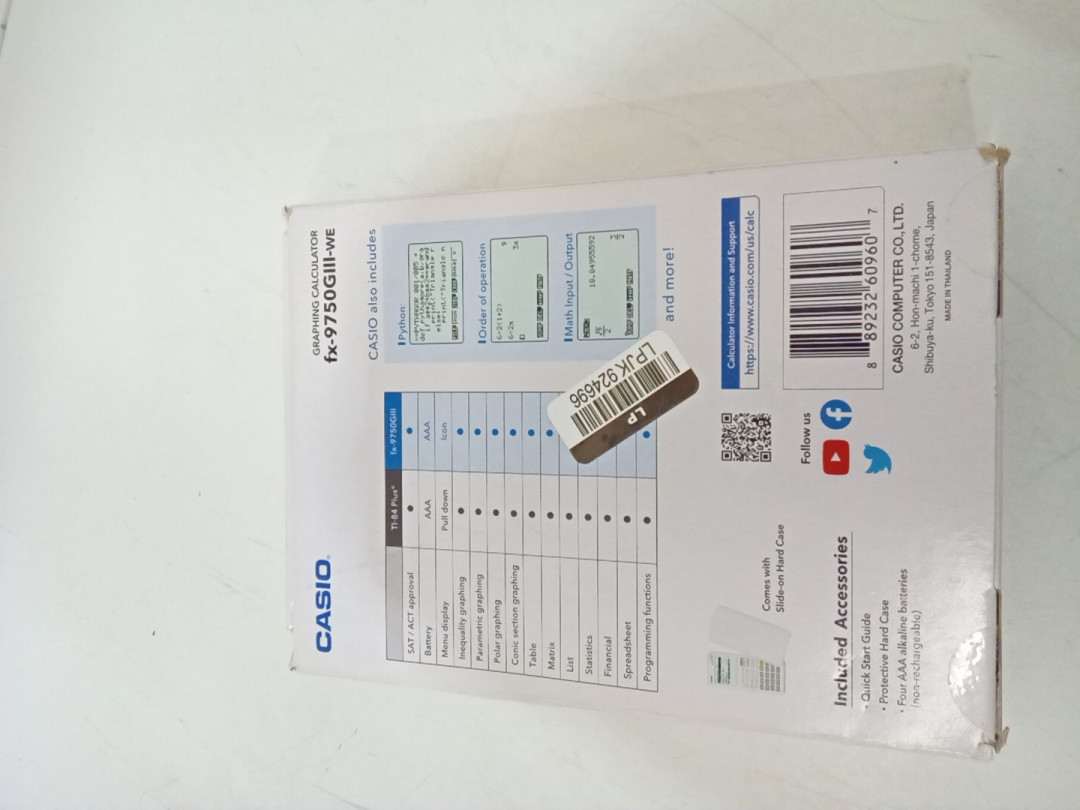 Casio Graphing calculator with 3MB Flash memory - White (model: FX-9750GIII-we) image 3