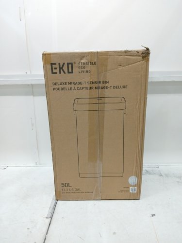 EKO Deluxe Mirage-T Motion Sensor Trash Can - 50L - silver (model: ek9378-50l) image 2