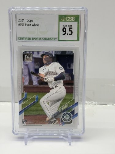CSG GRADED 9.5 GEM MINT 2021 TOPPS EVAN WHITE ROOKIE CARD #151 image 3