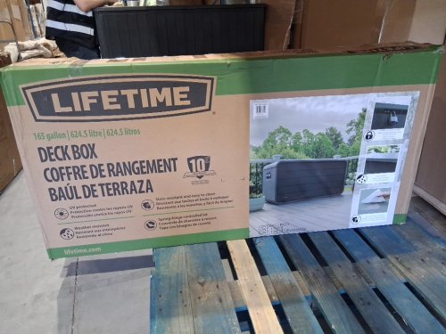 Lifetime modern outdoor plastic deck box - 165GAL - gray - (model: 60488U/1713602) image 4