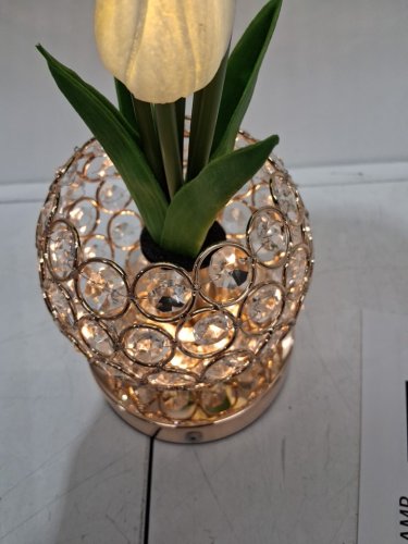 ZQPBLED crystal Tulip Table touch Lamp with 3 Colors - 11" - white image 4