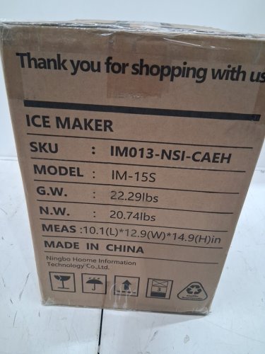 Euhomy countertop nugget ice maker - makes 35lbs/day - stainless steel (model: im-15s) image 3