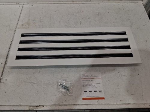 Texas Buildmart Premium Modern Aluminium AC Diffuser Vent Cover with Black Linear Blades - 27.5" x 10" - White image 3