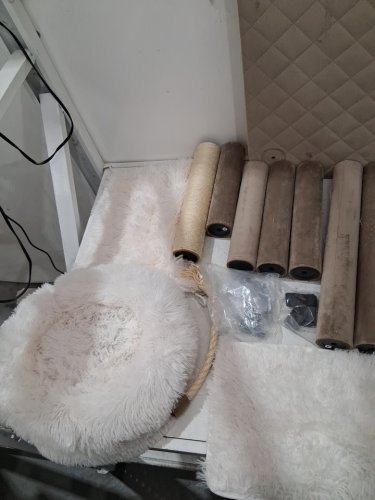 indoor cat tree tower -61.18" x 22.4" - beige (model: PLTA-P011) image 3